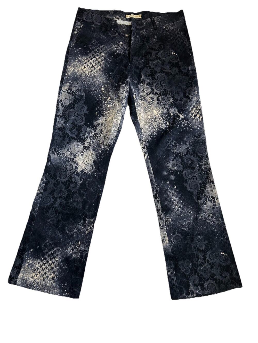 Custom bleach dye flared Uomo Collection Men’s Gold Dark Jeans Made In Italy